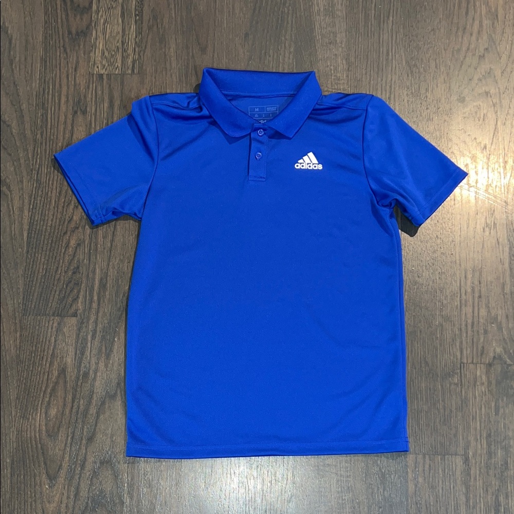 Adidas Kids Polo Shirt in Bright Blue Size Medium